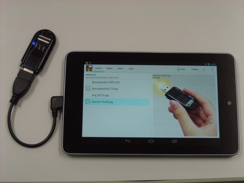 Androidスマートフォン タブレット 指紋認証ｕｓｂメモリ動作報告